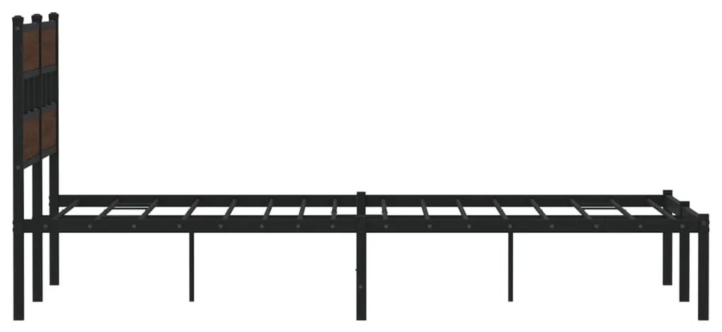 barna tölgy színű fejtámlás ágykeret matrac nélkül 140 x 200 cm