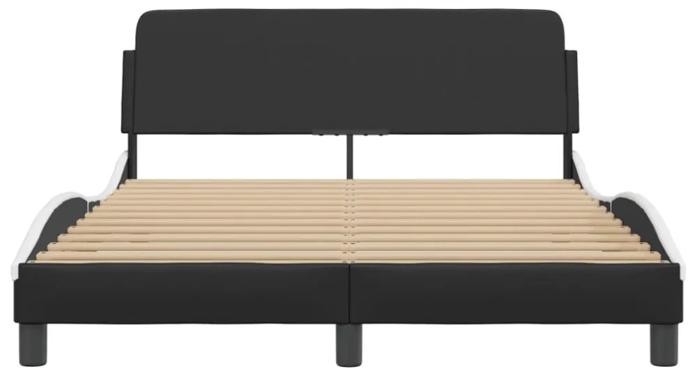 fekete és fehér műbőr ágykeret Dover 140 x 200 cm