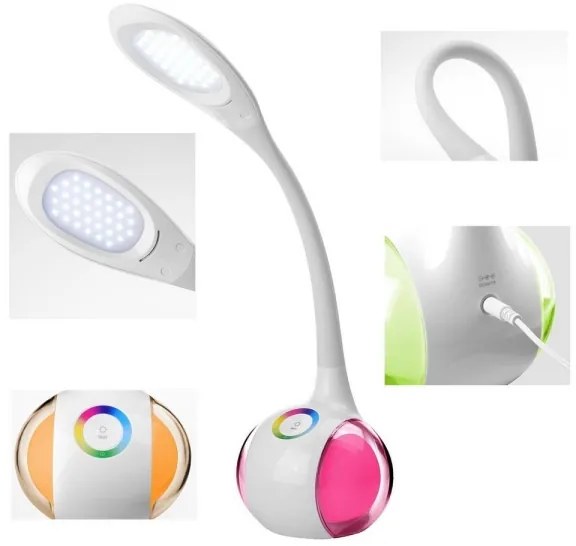 LED RGB Szabályozható asztali lámpa LED/7W/230V fehér