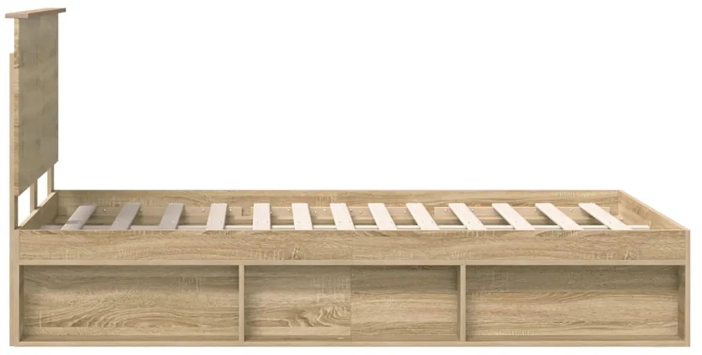 vidaXL Ágykeret fejtámlával Sonoma 120 x 200 cm Tömör fenyőfa