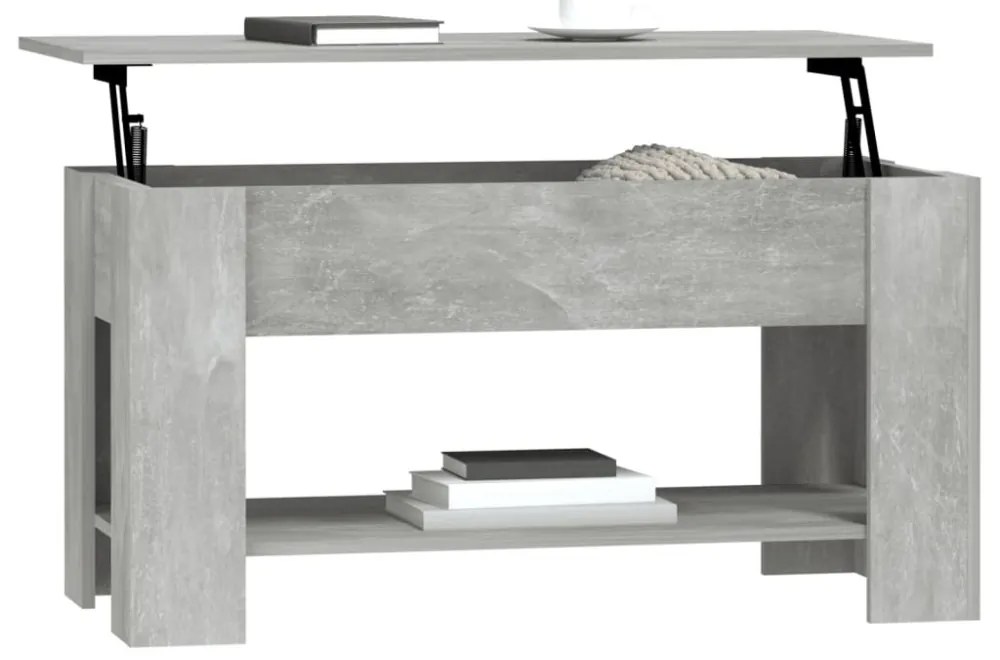 betonszürke szerelt fa dohányzóasztal 101 x 49 x 52 cm
