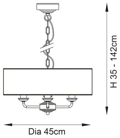 Endon 98934 - Csillár láncon HIGHCLERE 3xE14/40W/230V fehér/réz