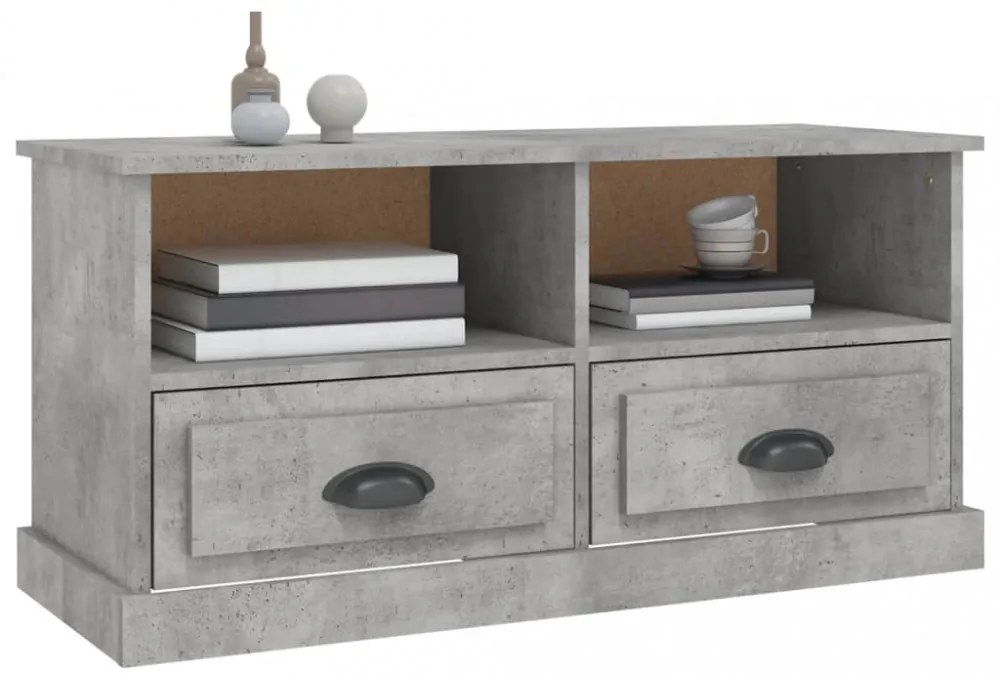 betonszürke szerelt fa TV-szekrény 93 x 35,5 x 45 cm