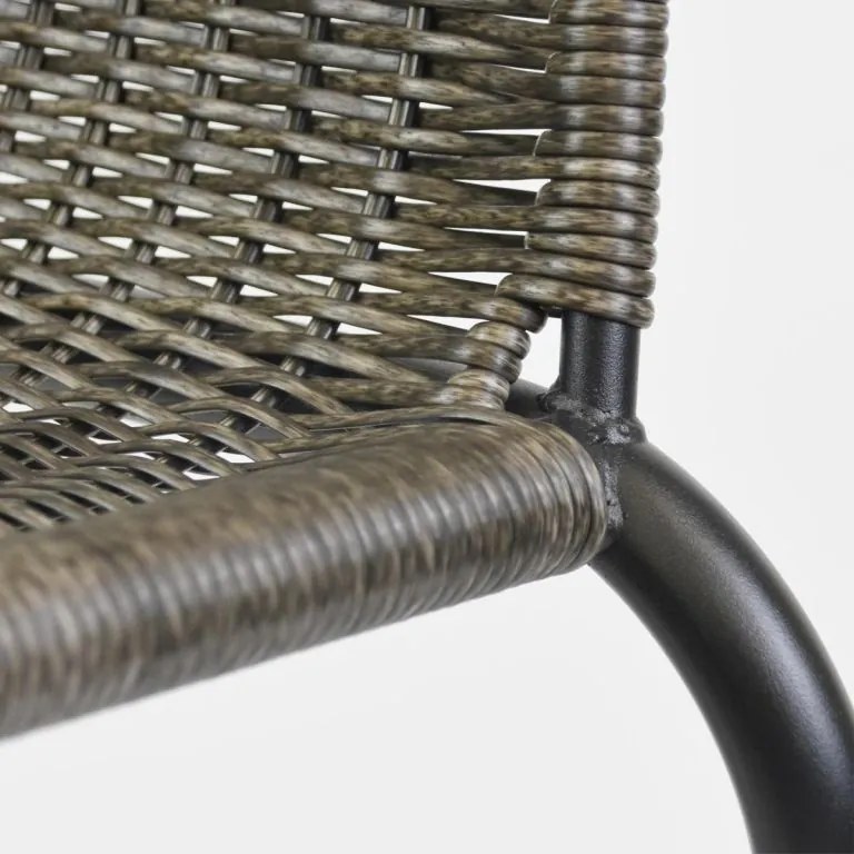 Kerti szék szett egymásra rakható 2 db fekete-szürke