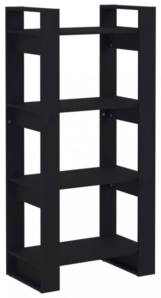 fekete tömör fa könyvszekrény/térelválasztó 60 x 35 x 125 cm