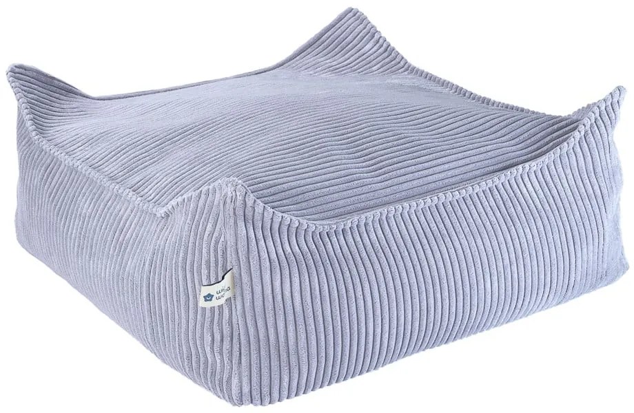 Kék kordbársony gyerek babzsákfotel Square – Wigiwama