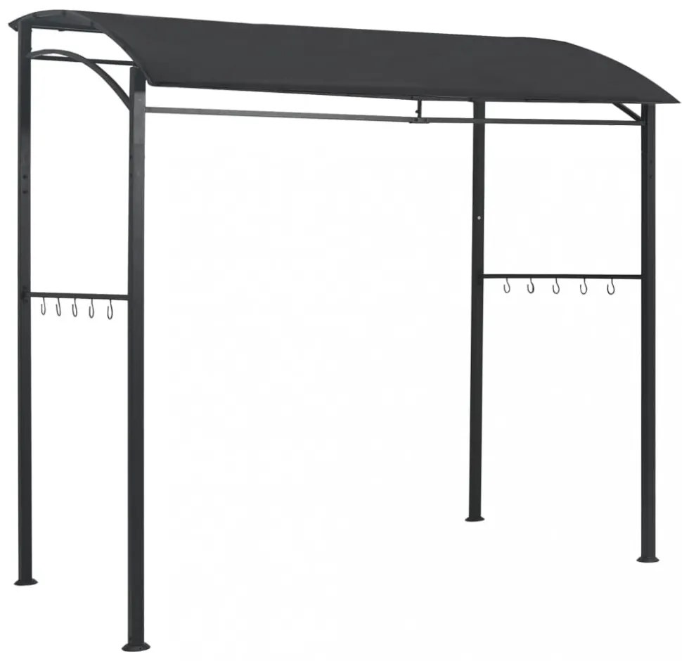 antracitszürke acél grillpavilon 215 x 150 x 220 cm