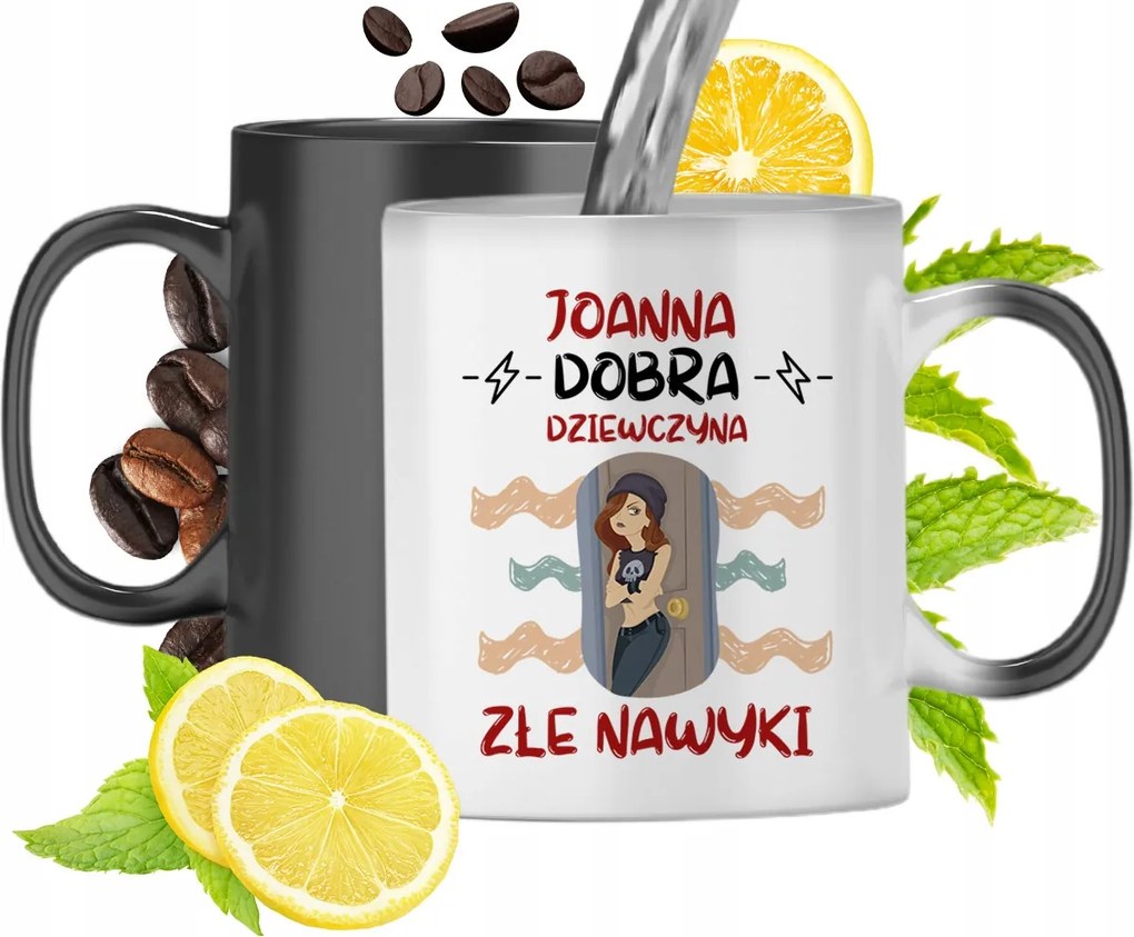 Mágikus bögre Johannának Fekete matt nyomott mintával 330ml