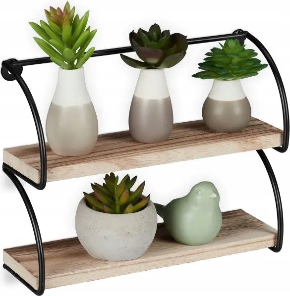 Fali könyvespolc 2 polccal