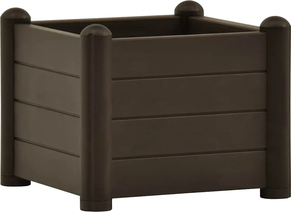 vidaXL kávébarna kerti PP magaságyás 43 x 43 x 35 cm