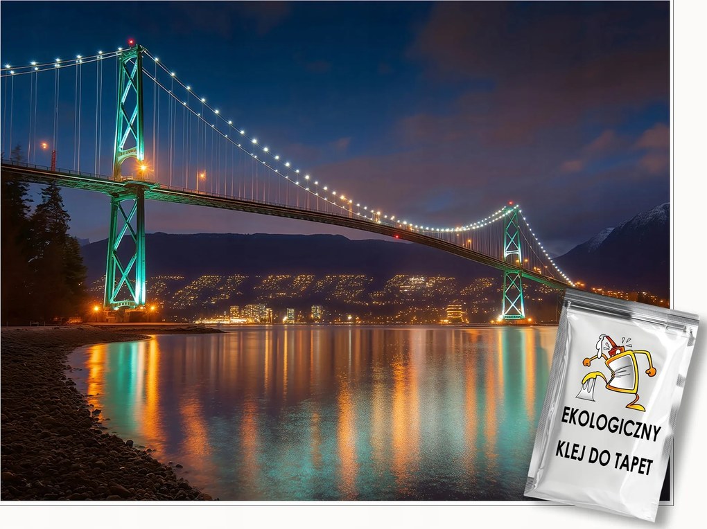 Fotótapéta Híd Éjszaka Város 3D Hálószoba Nappali Tapéta Flizelina 150x105