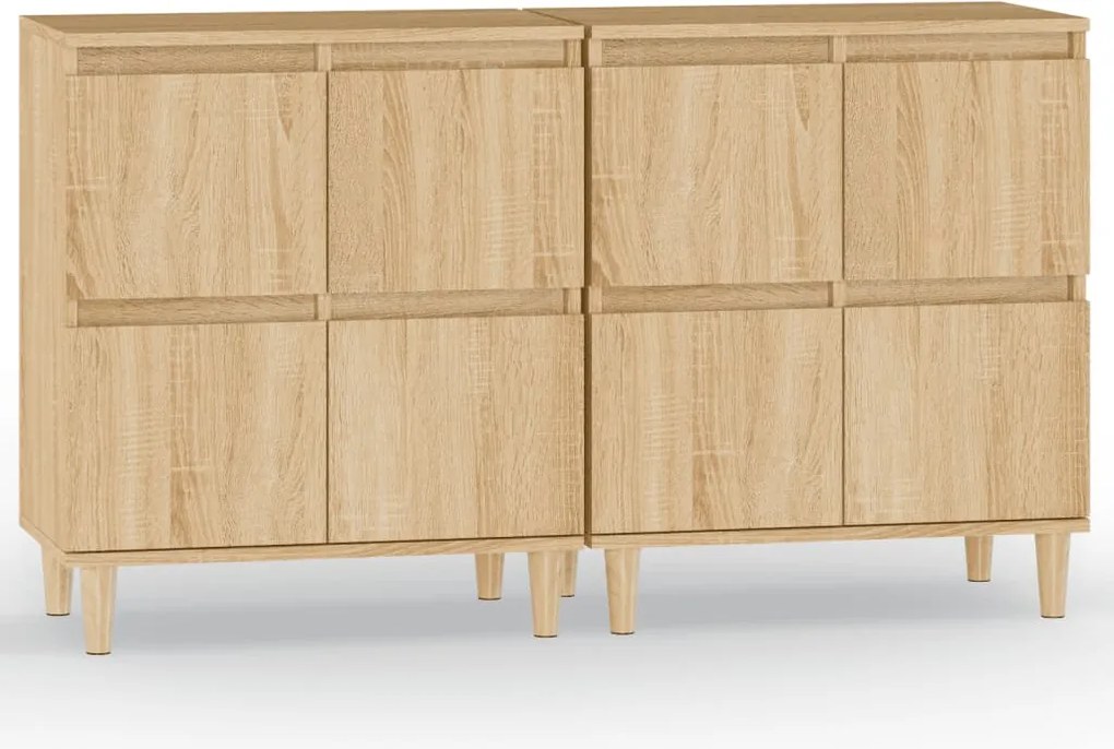 vidaXL 2 db sonoma tölgy színű szerelt fa tálalóasztal 60 x 35 x 70 cm