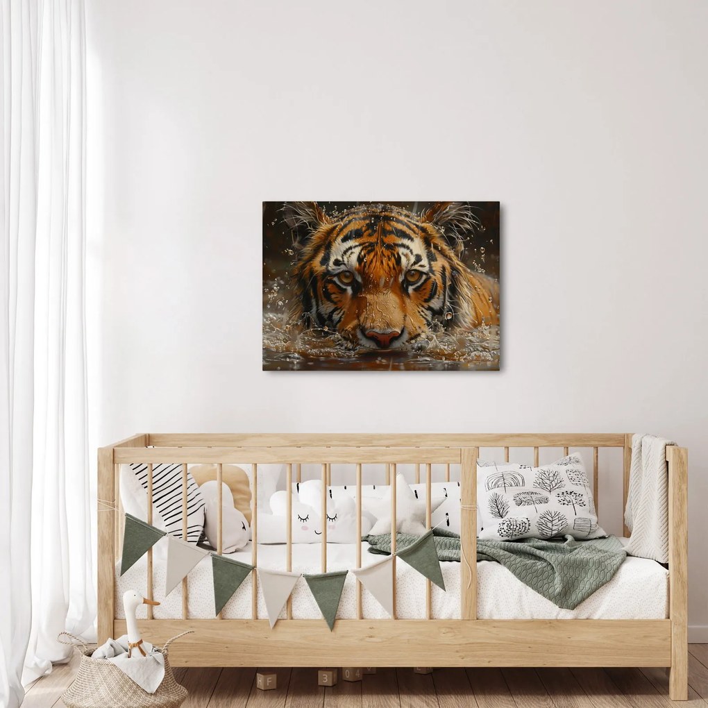Kép - Portré egy tigris a vízben (70x50 cm)