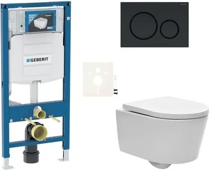 Fali WC szett Geberit könnyűszerkezetes falakba / falsík előtti + WC SAT Brevis SIKOGESBRES20BL