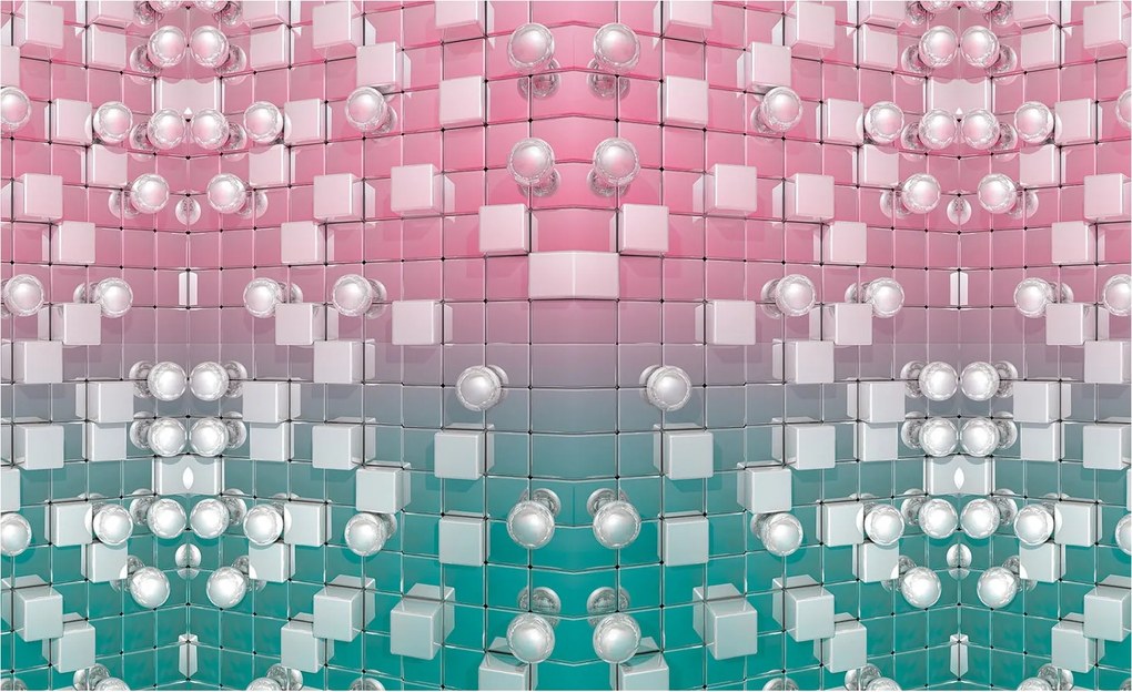 3D fotótapéta Kockák Gömbök Színátmenet Absztrakt Design 300x210 +ragasztó