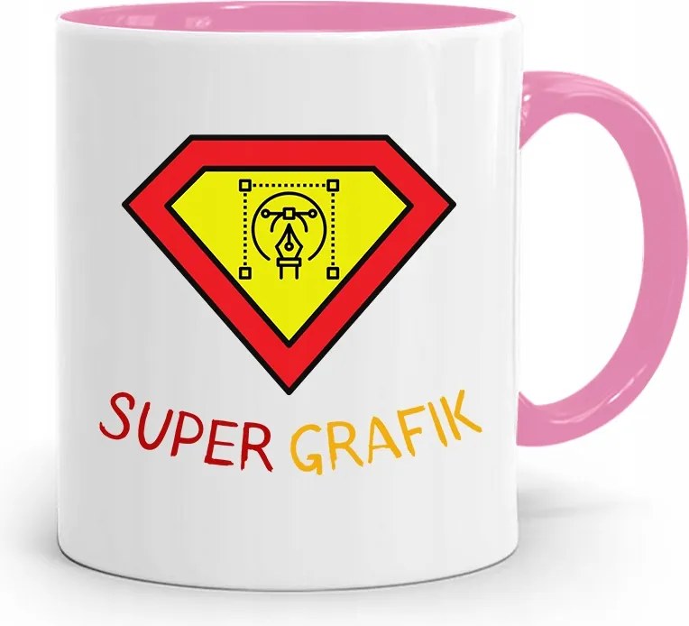 Rózsaszín Bögre Ajándék A Legjobb Grafikusnak, fényképes nyomtatással