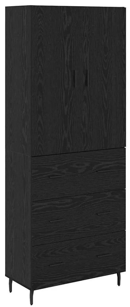 Magasfiú Musta tammi 69,5 x 34 x 180 cm Műanyag Fa és Üveg