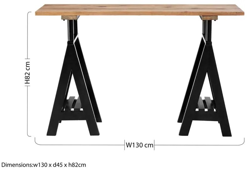 Natúr színű konzolasztal borovi fenyő asztallappal 45x130 cm Hampstead – Premier Housewares