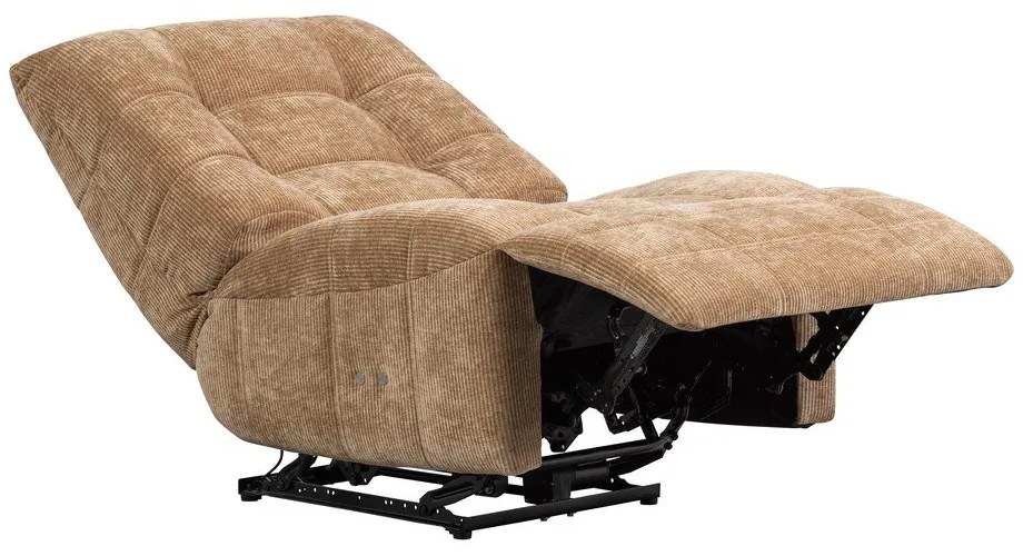 Világosbarna állítható kordbársony relaxációs fotel Hein – WOOOD