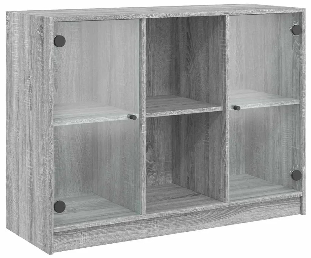szürke sonoma színű szerelt fa tálalószekrény 102x37x75,5 cm