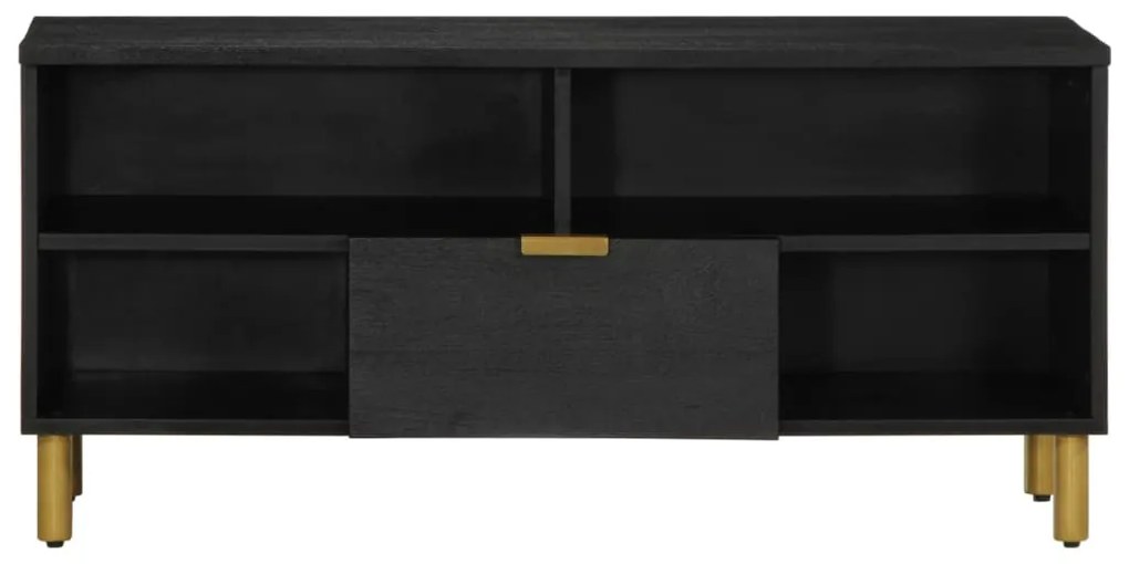 fekete szerelt fa TV-szekrény 100 x 33 x 46 cm