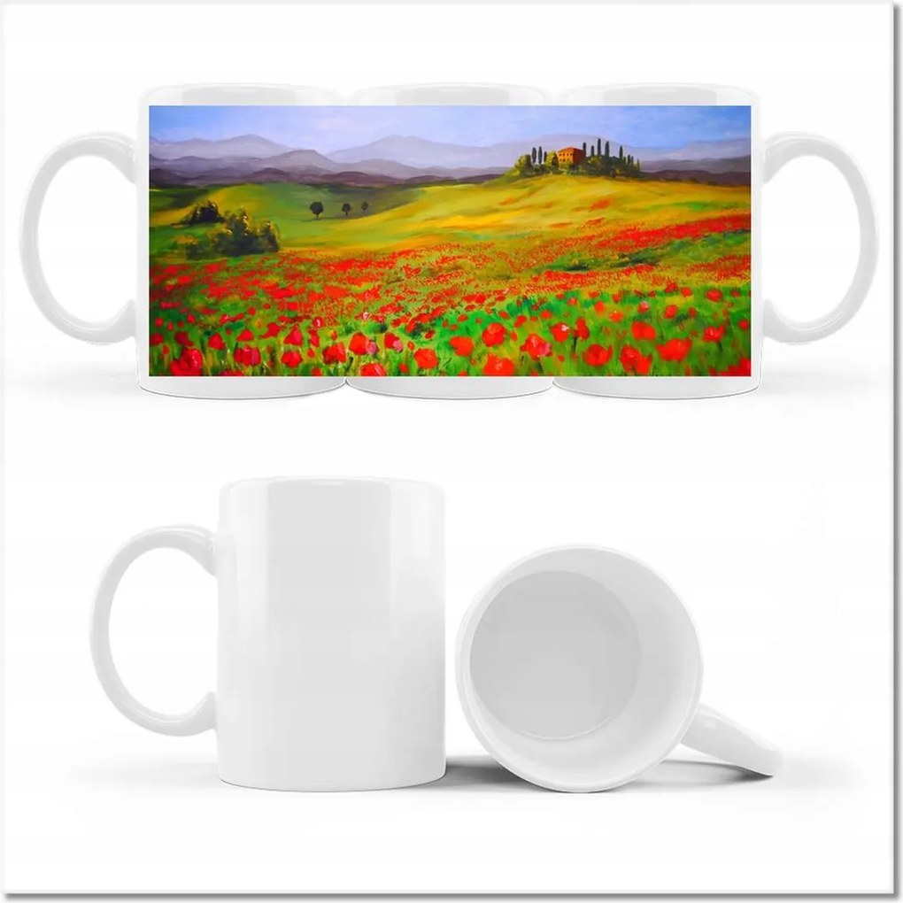 Fotó bögre Provence pipacsokkal