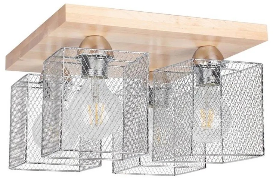 Spot-Light 8175460 - NORMAN WOOD mennyezeti lámpa 4xE27/25W/230V