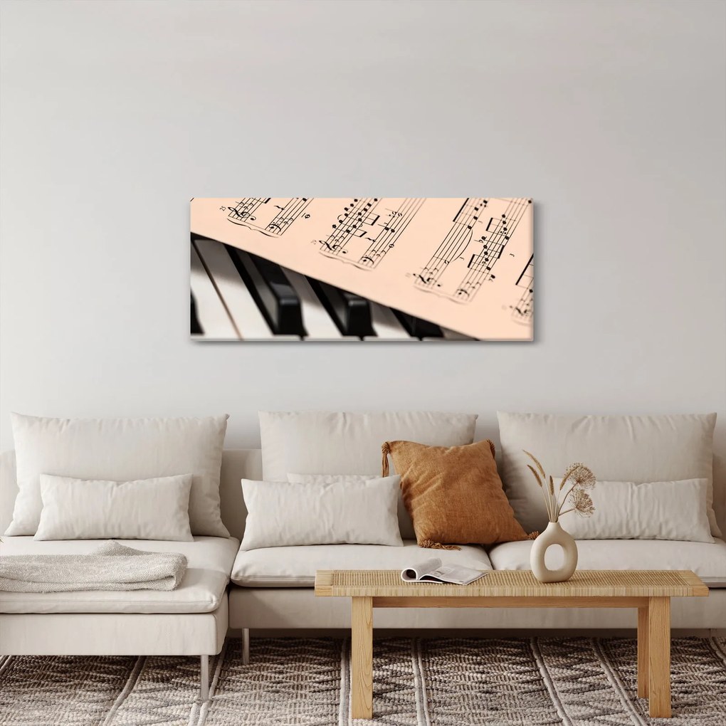 Zongora hangjegyekkel képe (120x50 cm)
