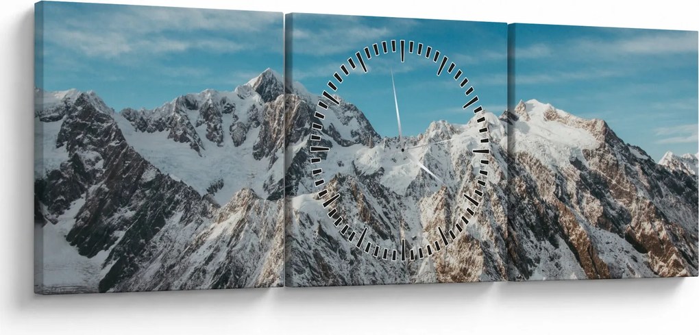 Havas csúcsok képe, Fiordland (órával) (90x30 cm)
