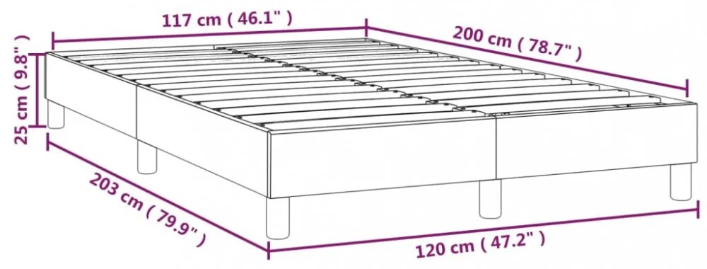 tópszínű szövet ágykeret matrac nélkül 120x200 cm