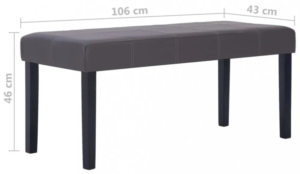 szürke műbőr pad 106 cm