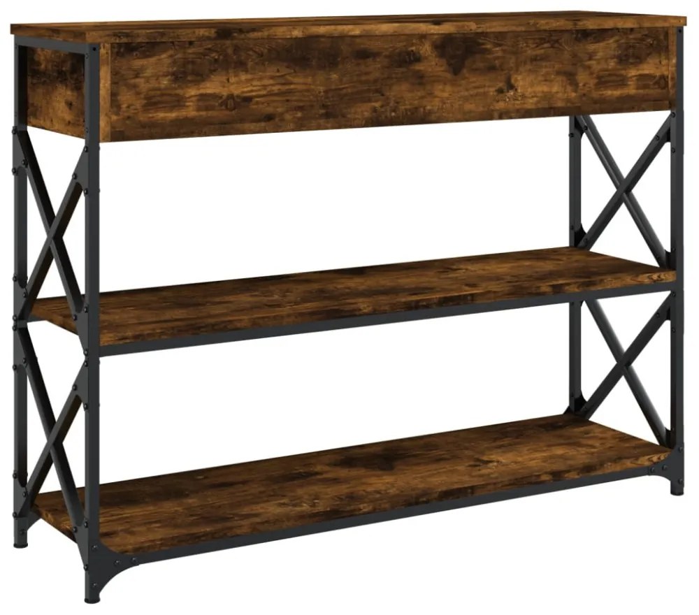füstös tölgy színű szerelt fa tálalóasztal 100x28x75 cm