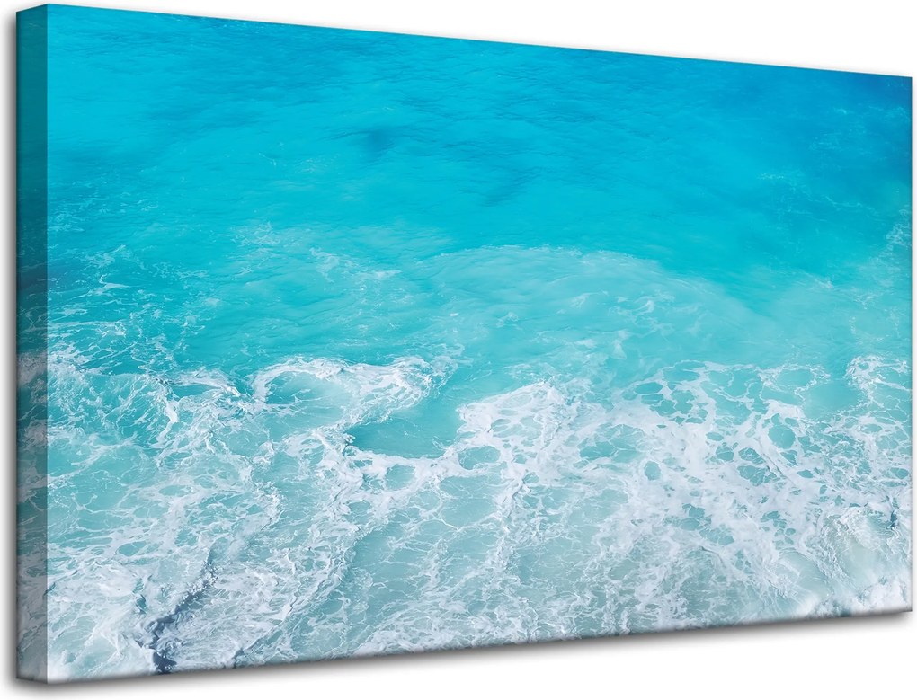 Vászonkép Hab a tengeren Hullámok Víz 80x50 cm Ideális ajándék