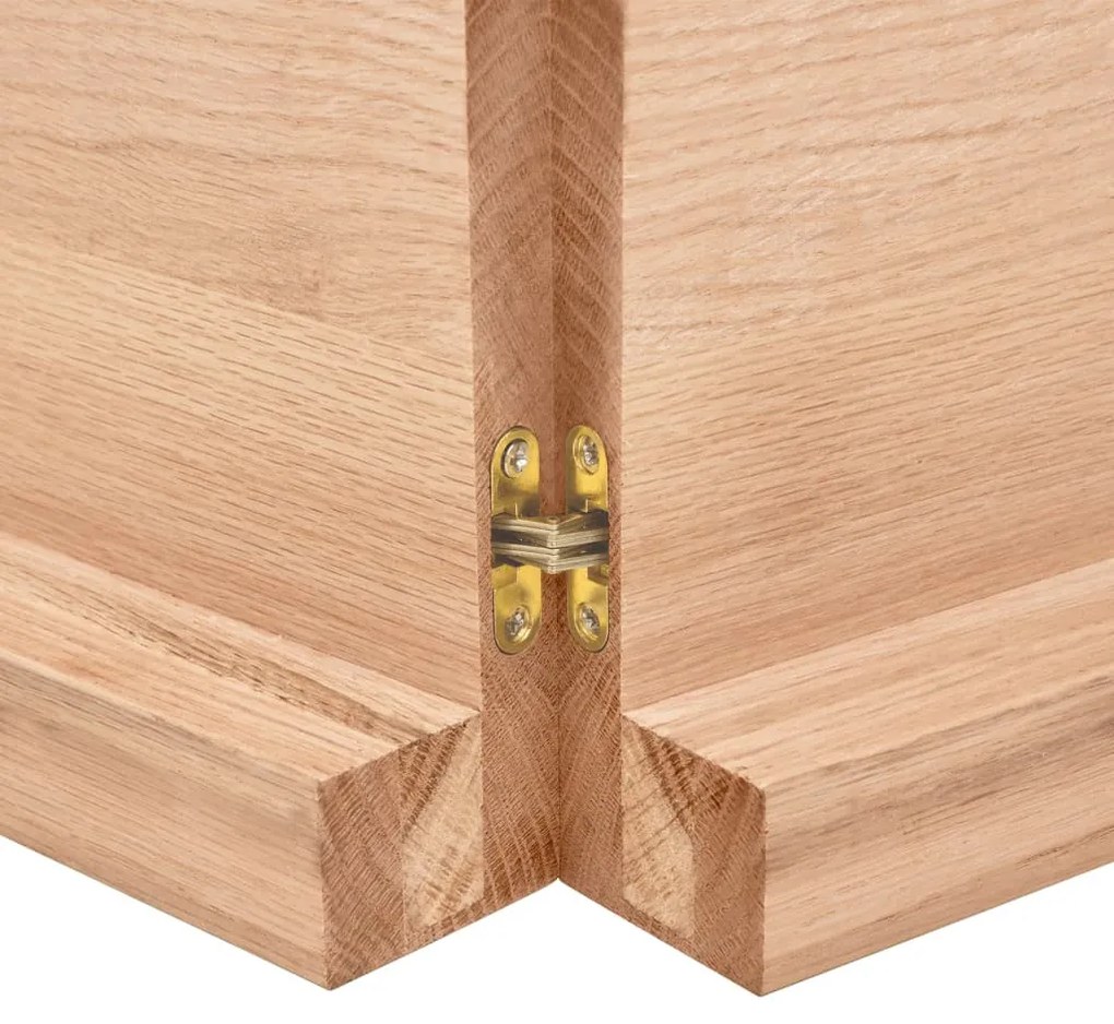 világosbarna kezelt tömör tölgyfa fali polc 180 x 60 x (2-6) cm