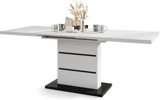 Kinyitható PAOLO étkezőasztal fehér/fekete