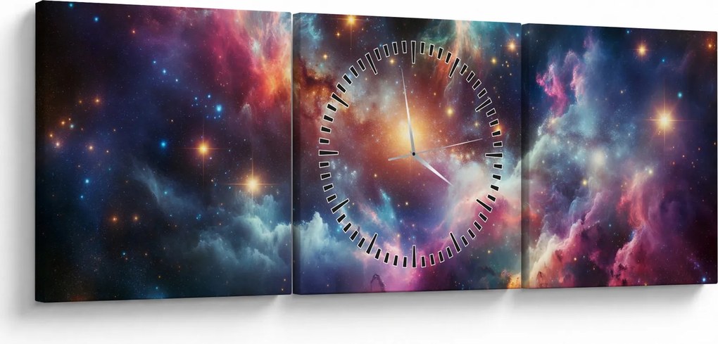 Kép - Sötét univerzum (órával) (90x30 cm)
