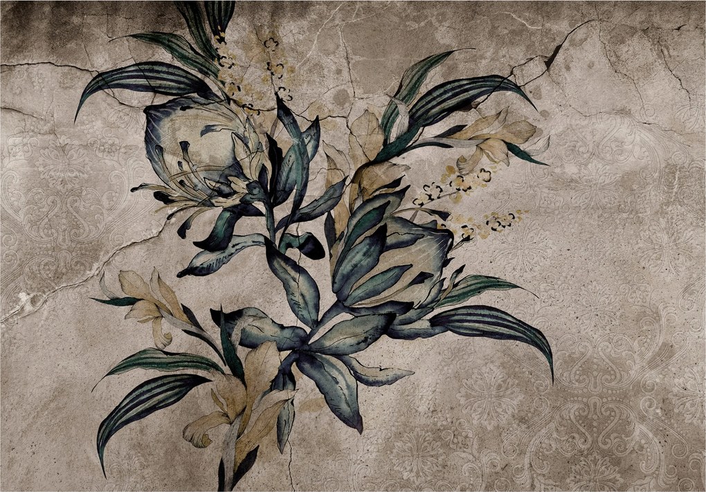 Fotótapéta flizelina Liliom Vintage Beton Elegancia a nappaliba 200x140 +ragasztó