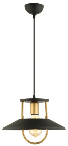 Csillár zsinóron 1xE27/40W/230V fekete/arany