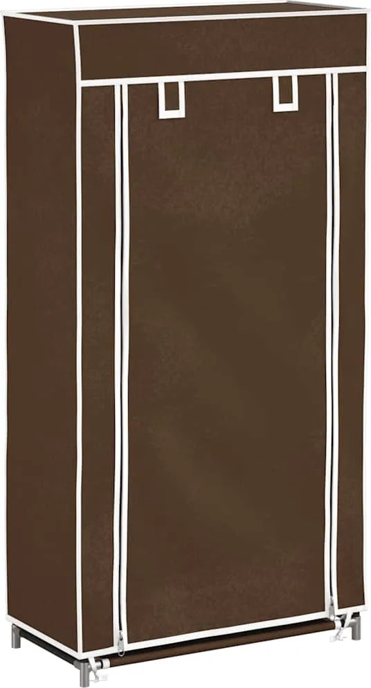 vidaXL Szövet Cipősszekrény Fedeles 58 x 28 x 106 cm Barna