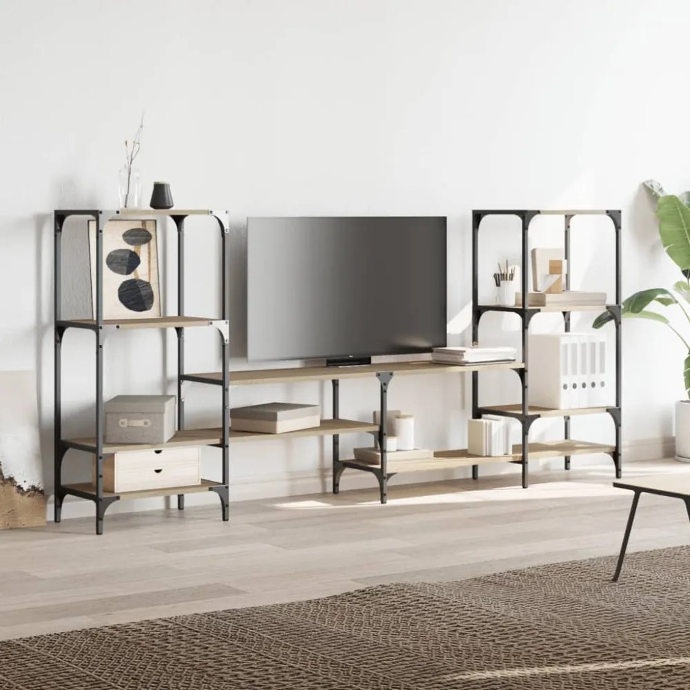 sonoma tölgyszínű szerelt fa TV-szekrény 206,5x28,5x95 cm