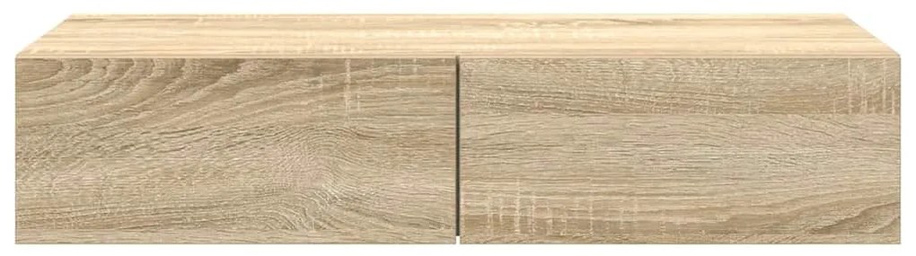 Falipolc fiókokkal sonoma tölgy 80x33x17 cm műszaki fa