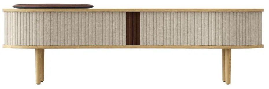 Bézs-natúr színű TV-állvány tölgyfa dekorral 140x40 cm Audacious – UMAGE