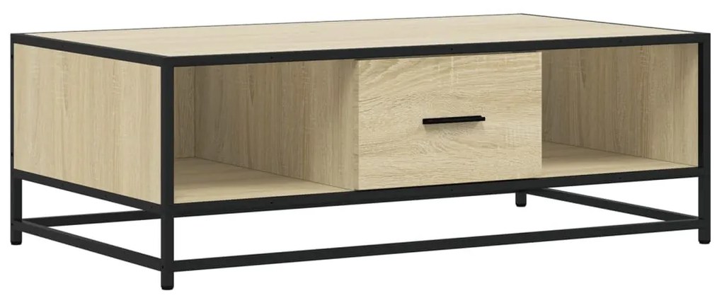 Sonoma tölgy szerelt fa és fém dohányzóasztal 100 x 57 x 35 cm