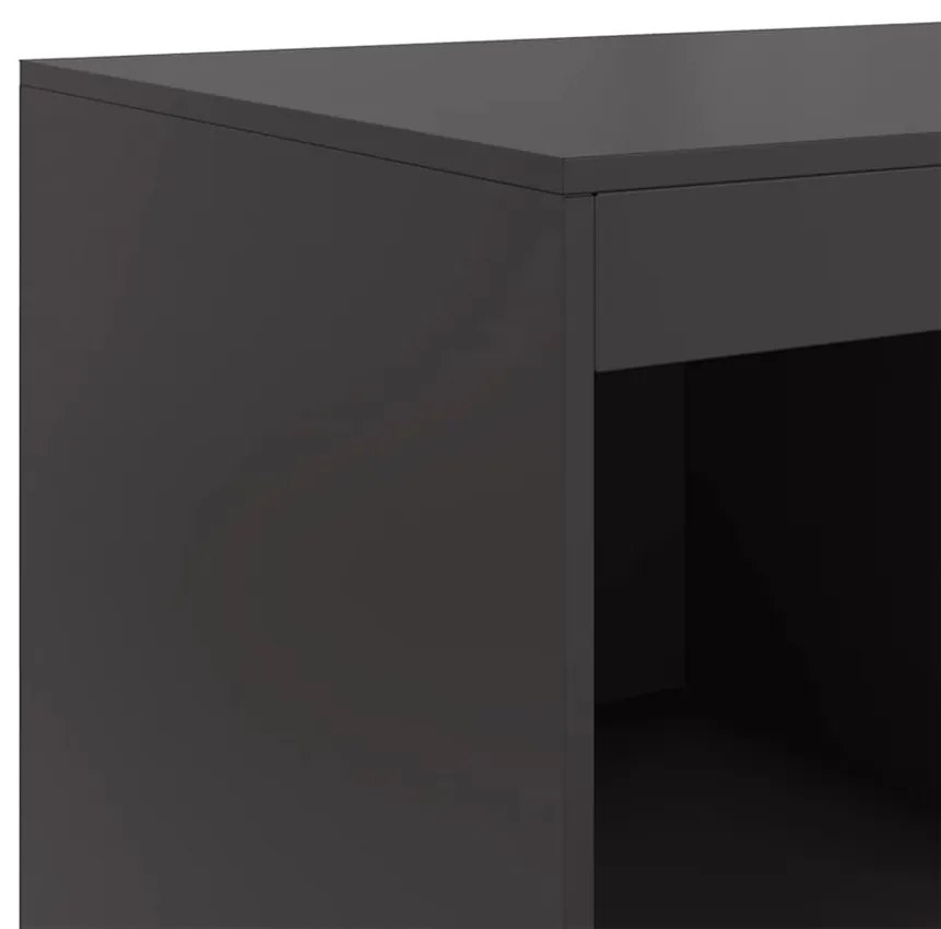 fekete acél magasszekrény 67x39x95 cm