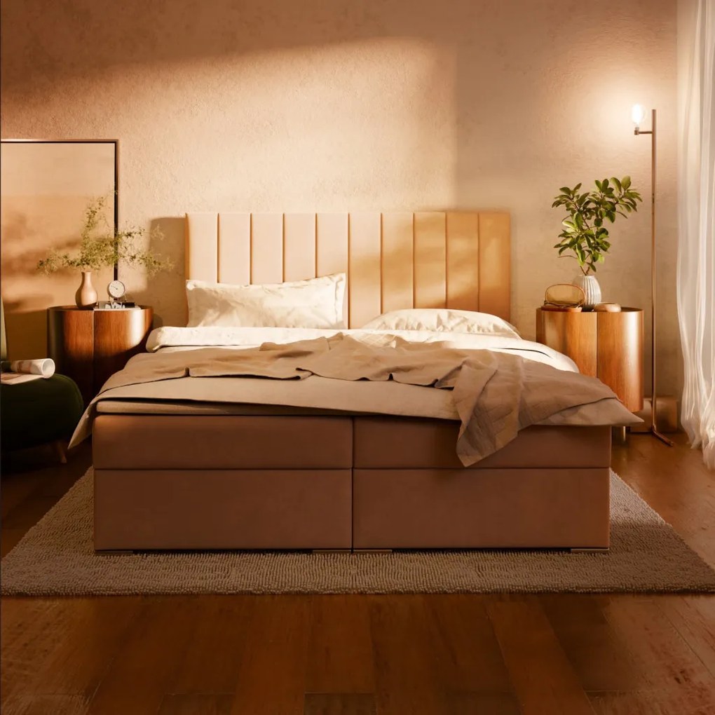 Agen ágy, szövet, 160 x 200, ágyneműtartóval, szürke