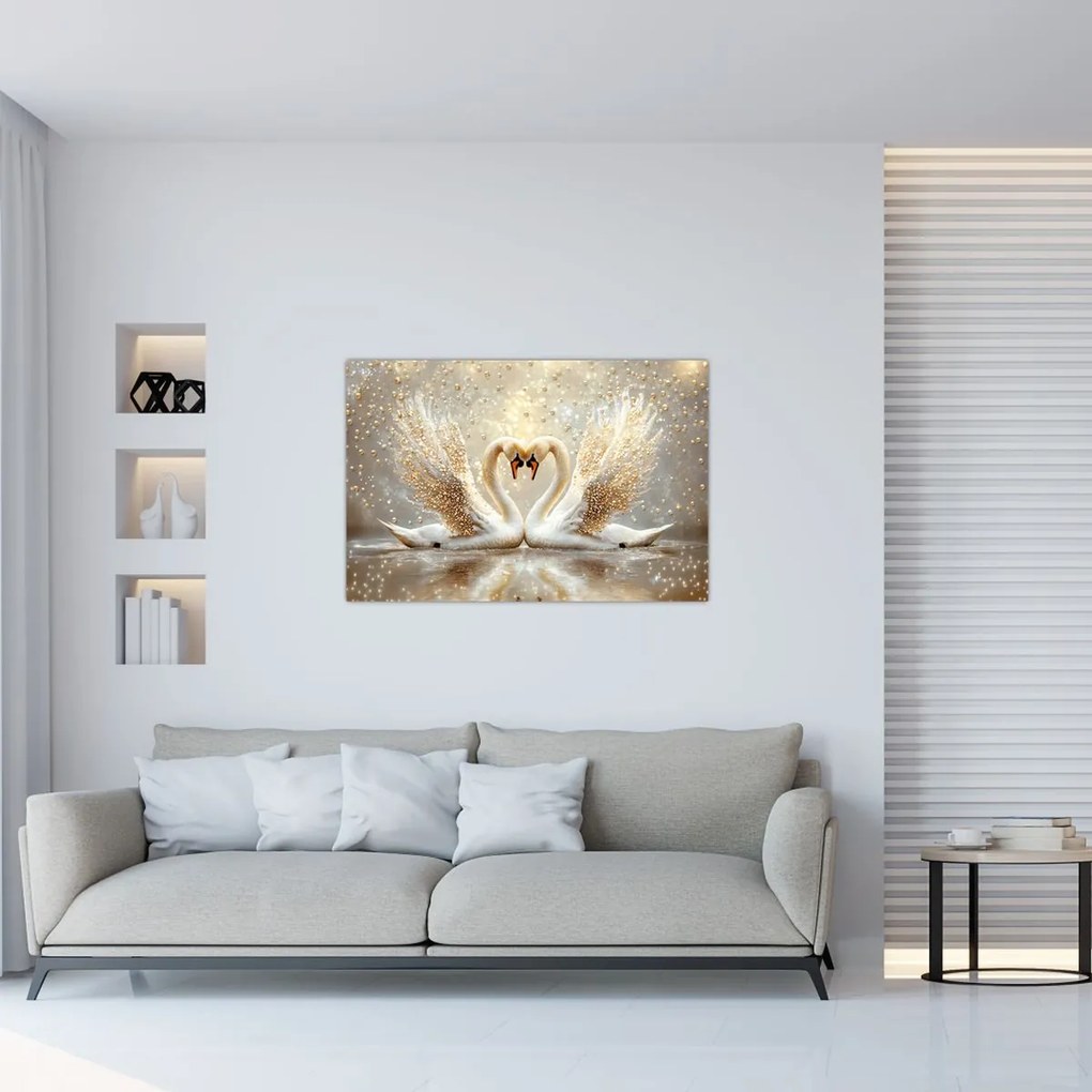 Kép - Arany hattyúk (90x60 cm)