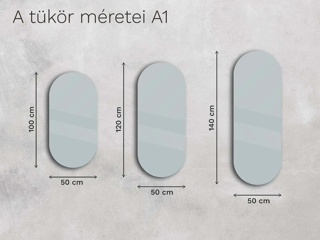 Ovális tükör LED világítással A1