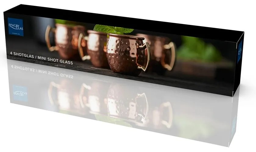 Rézszínű acél bögre szett 4 db-os 80 ml Moscow Mule – Lyngby Glas