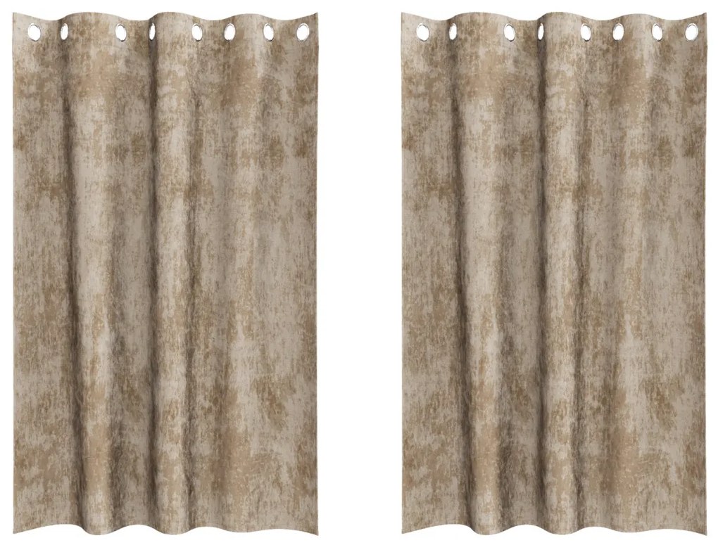 Velúr Függönyök Champagne Poliészter 140 x 175 cm