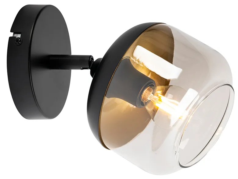 Design spotlámpa fekete arannyal és füstüveggel - Kyan